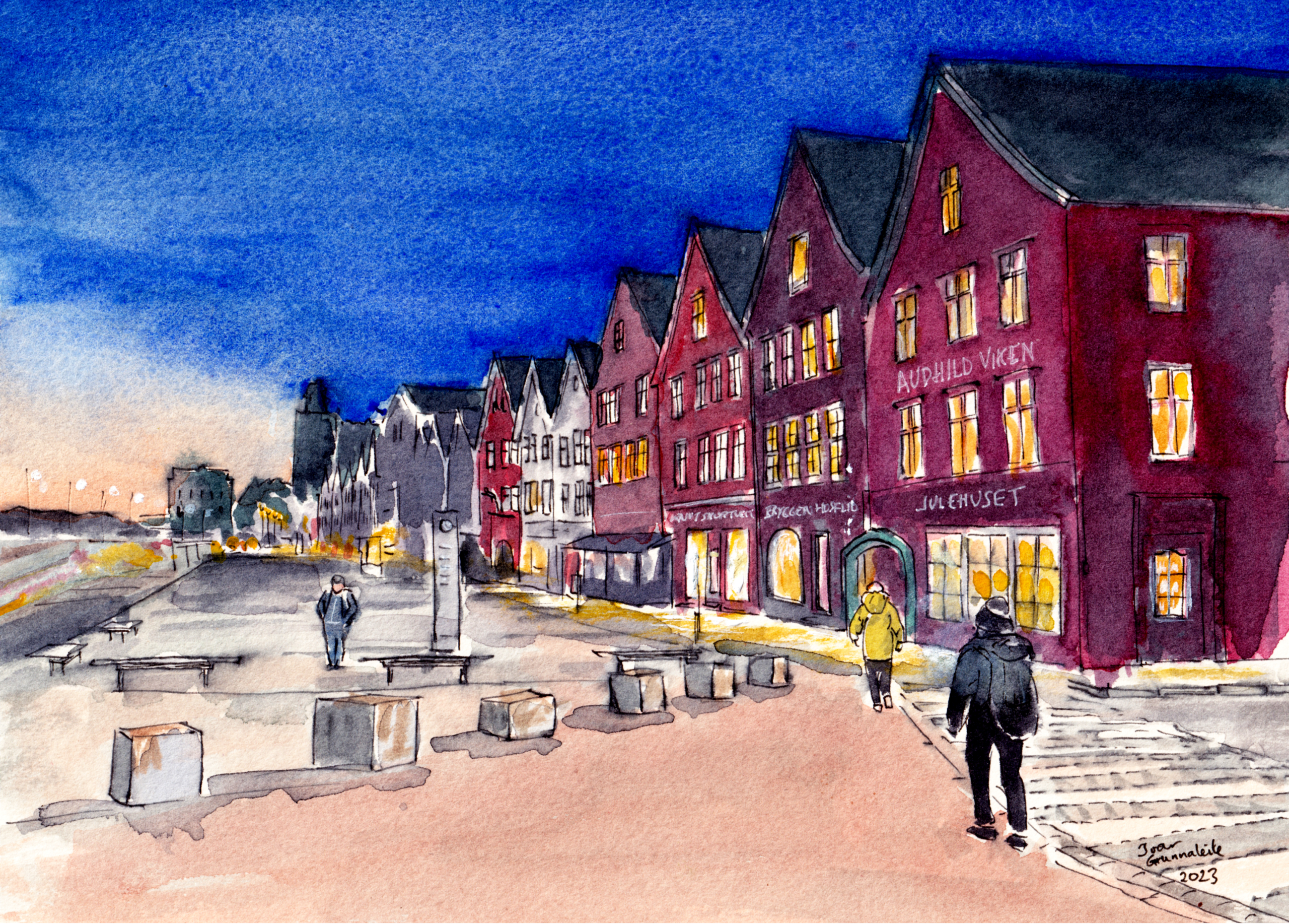Skumring på Bryggen